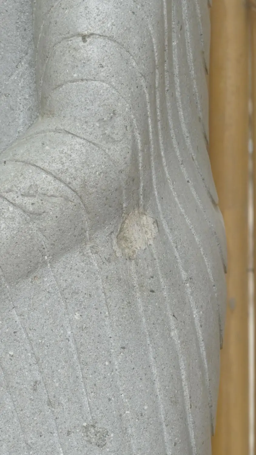 Product image 4 of the product “Standing Buddha - Abhaya mudra made of Riverstone, ca. 175 cm High ”
